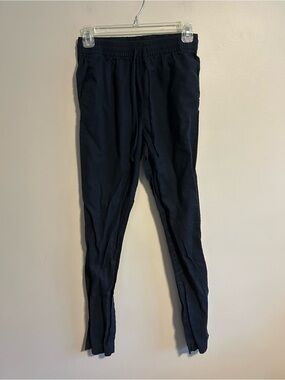 H&M women’s xs navy blue linen blend straight leg pants